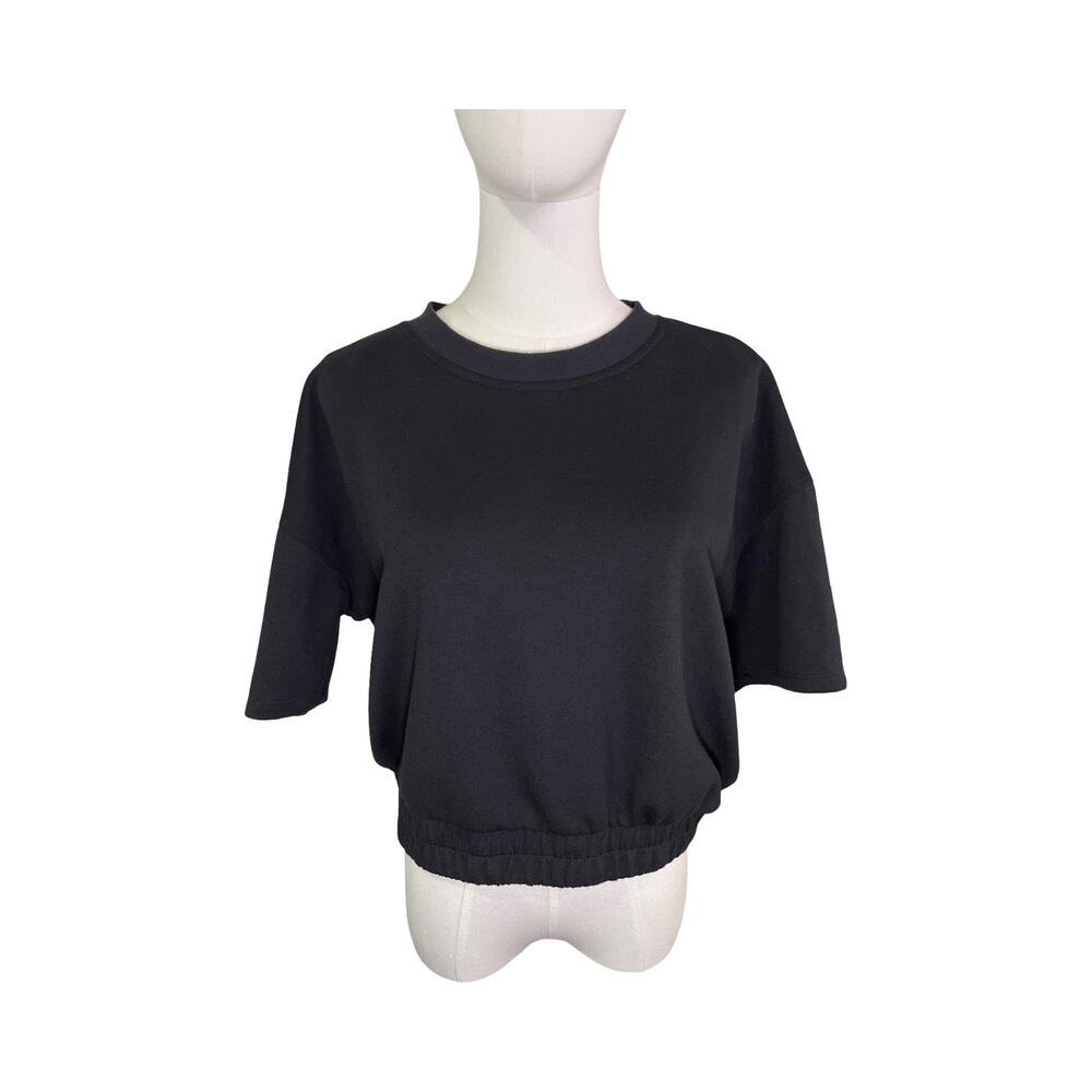 Yogalicious Scuba Lanston Cropped Top Black Size M Short Sleeve Pullover